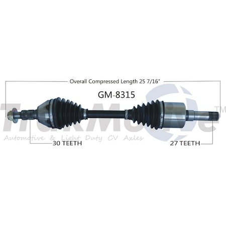 Surtrack Axle Cv Axle Shaft, Gm-8315 GM-8315